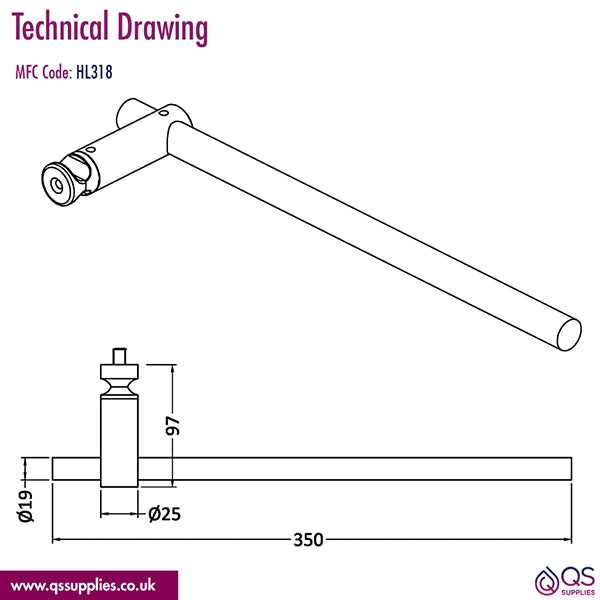 Crawford Towel Rail For Revive Radiator Chrome