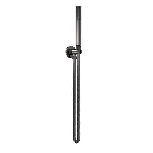 Crawford Arvan Round Pencil Shower Handset with Hose and Bracket - Brushed Pewter