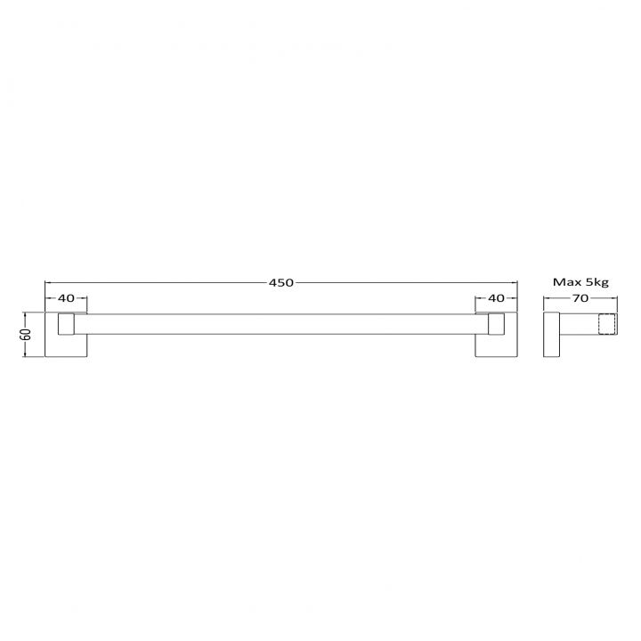 Crawford Magnetic Towel Rail Chrome