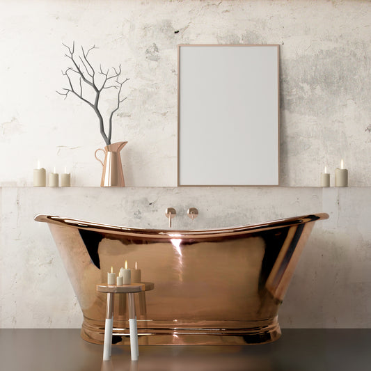 Copper Baths Freestanding Boat Bath - Copper Outer/Copper Inner - 1700mm