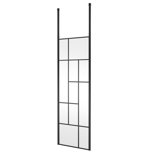 760mm Abstract Frame Wetroom Screen with Ceiling Posts