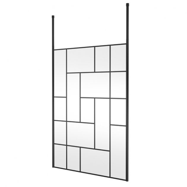 1400mm Abstract Frame Wetroom Screen with Ceiling Posts