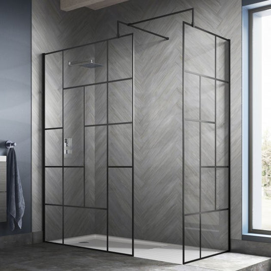 700mm Abstract Frame Wetroom Screen