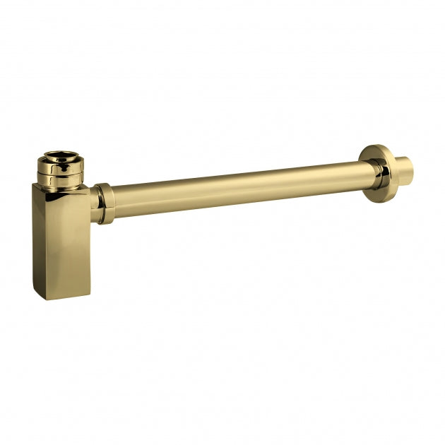 Crawford Square Bottle Trap with Extension Tube 300mm - Brushed Brass