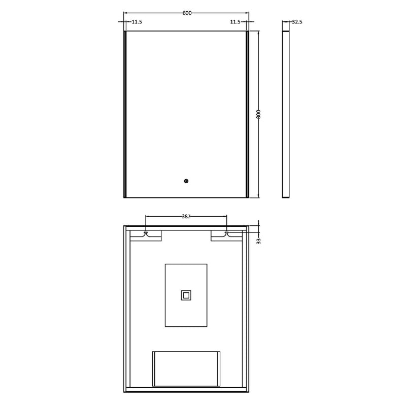 800 x 600 Ambient Touch Sensor Mirror