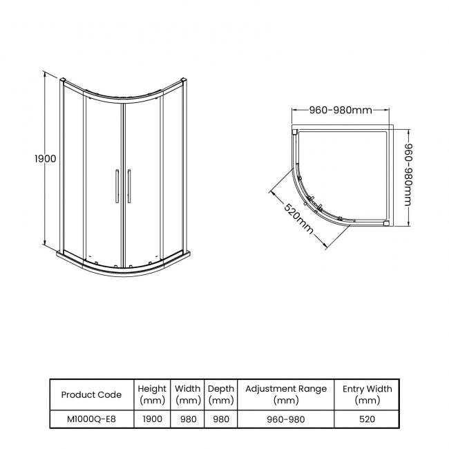 Apex 1000mm Quadrant