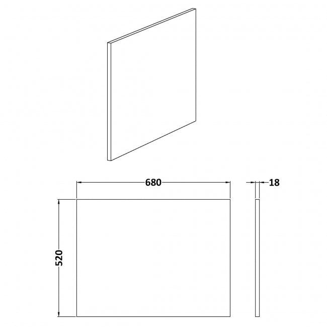 Square Shower Bath End Panel