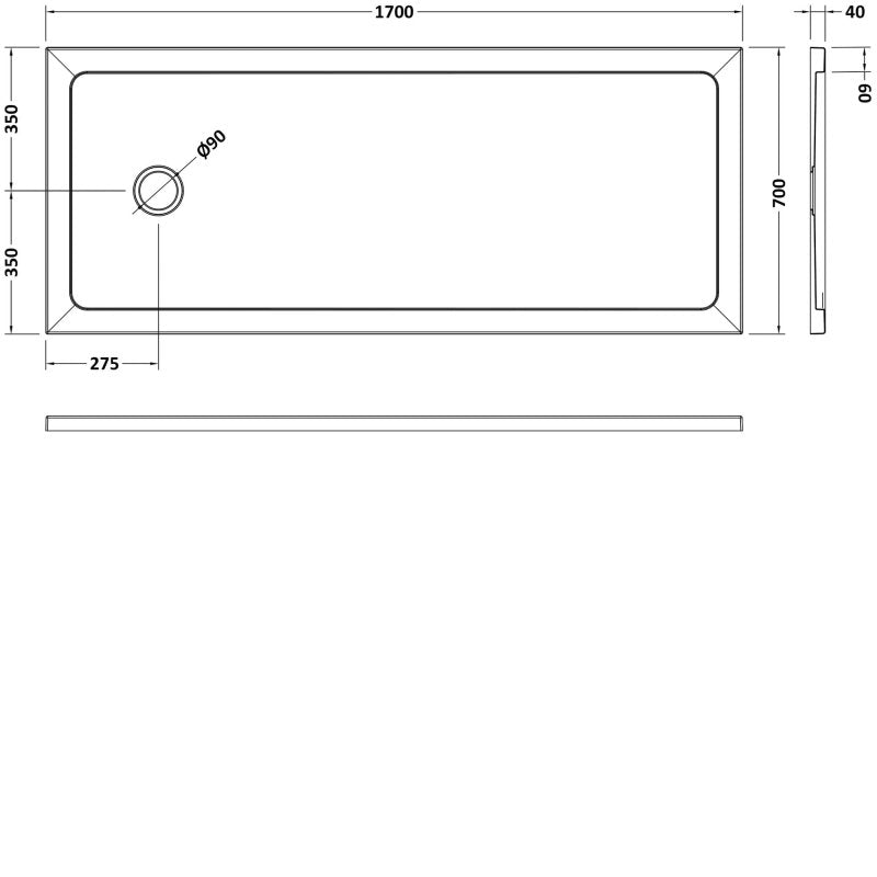 Bath Replacement Shower Tray 1700 x 700mm