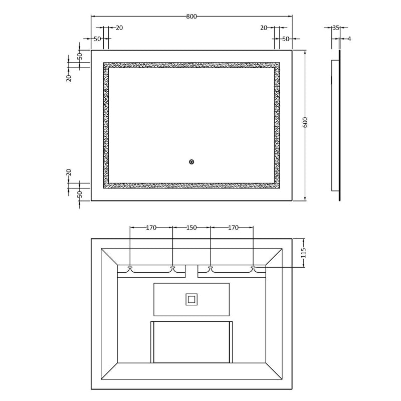 800 x 600 Touch Sensor Mirror