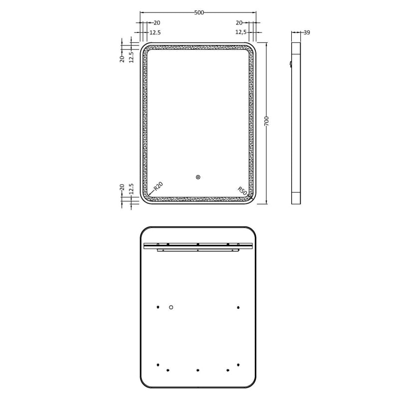 700 x 500 Silver Framed Mirror