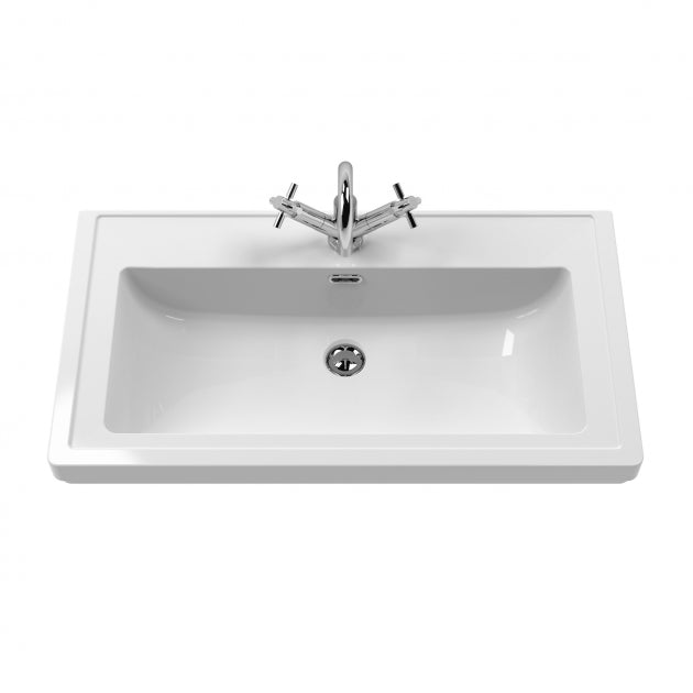 Crawford Bexley Floor Standing Vanity Unit with 1TH Basin 800mm Wide - Pure White