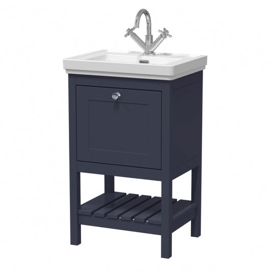 Crawford Bexley Floor Standing Vanity Unit with 1TH Basin 500mm Wide - Indigo Blue