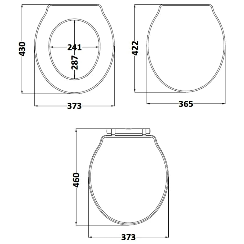 Crawford Chancery Soft Close Toilet Seat Chrome Hinges - Storm Grey