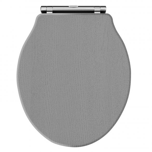 Crawford Chancery Soft Close Toilet Seat Chrome Hinges - Storm Grey