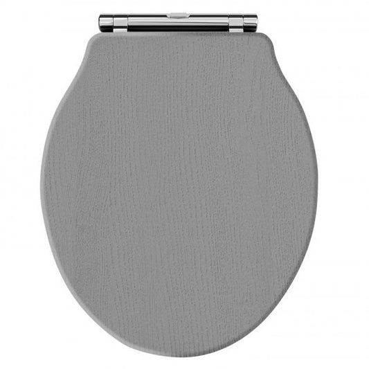 Crawford Chancery Soft Close Toilet Seat Chrome Hinges - Storm Grey