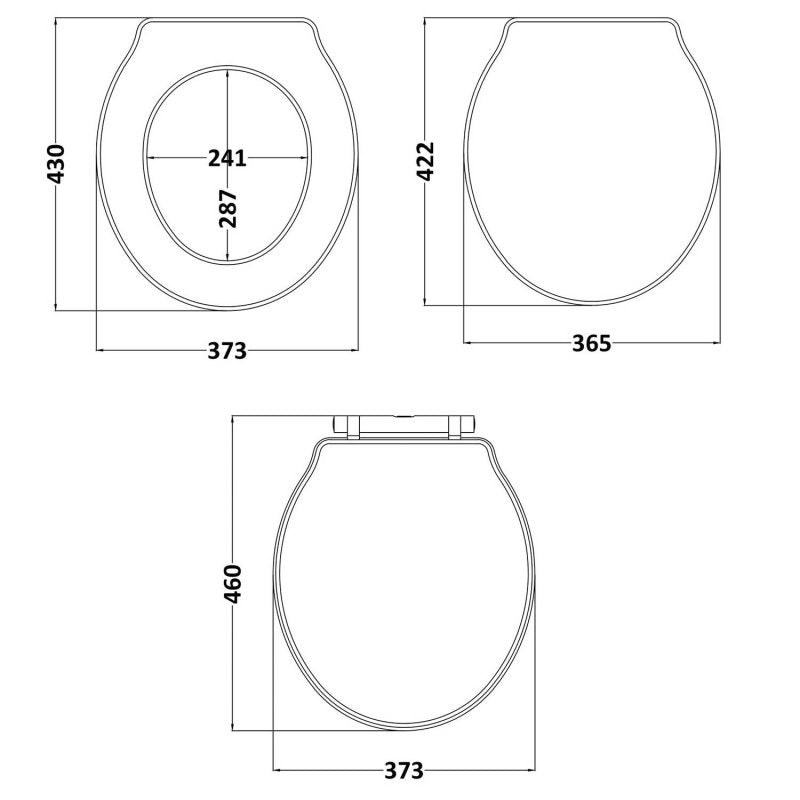 Crawford Chancery Soft Close Toilet Seat Chrome Hinges - White