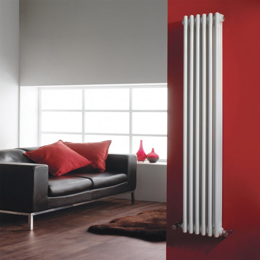 Crawford Colosseum 3-Column Vertical Radiator 1800mm H x 287mm W - White