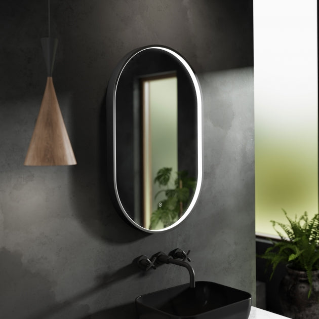 Black Frame LED Mirror - 800 x 500mm