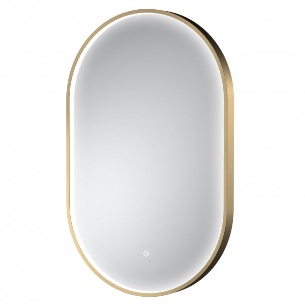 Brushed Brass Frame LED Mirror - 800 x 500mm