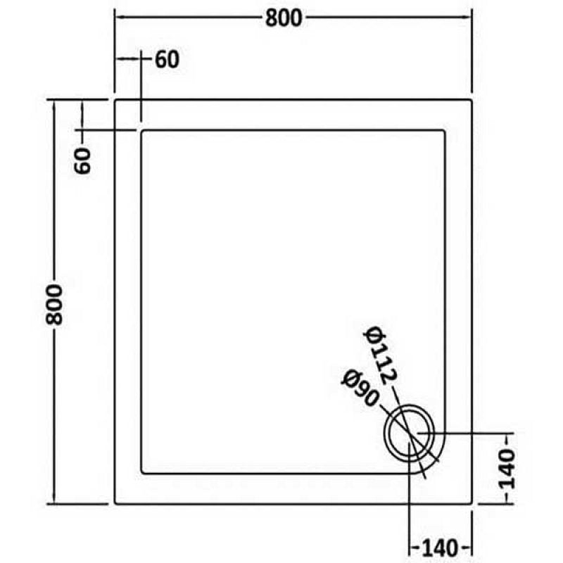 Square Shower Tray 800 x 800mm