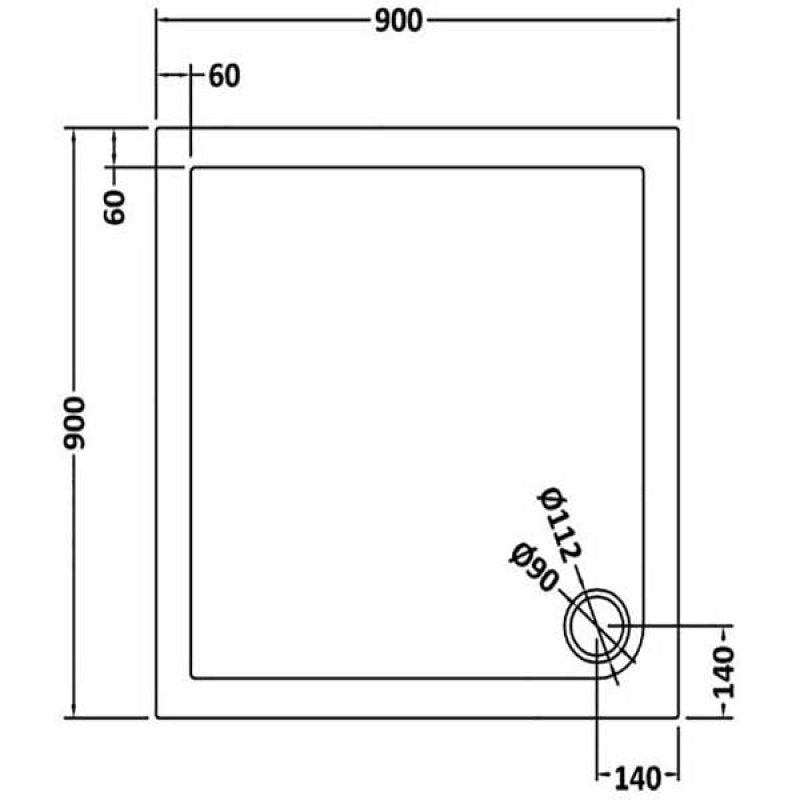 Square Shower Tray 900 x 900mm