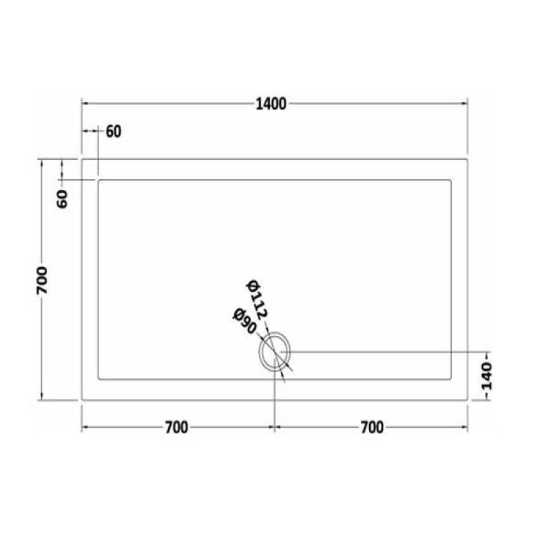 Rectangular Shower Tray 1400 x 700mm