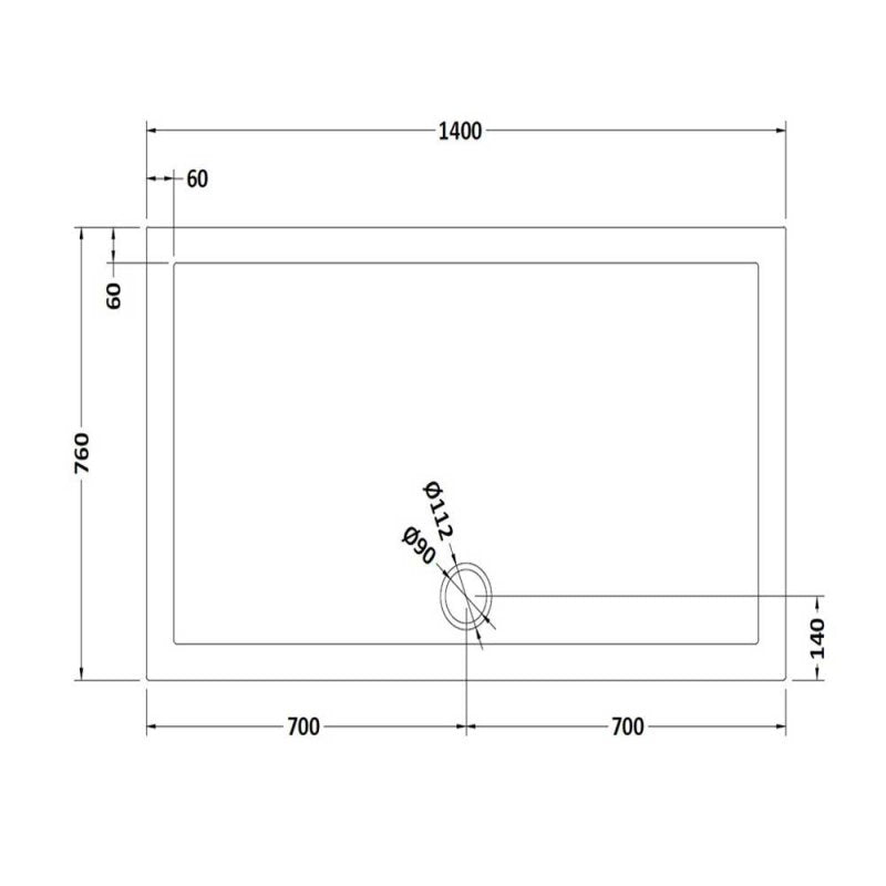 Rectangular Shower Tray 1400 x 760mm