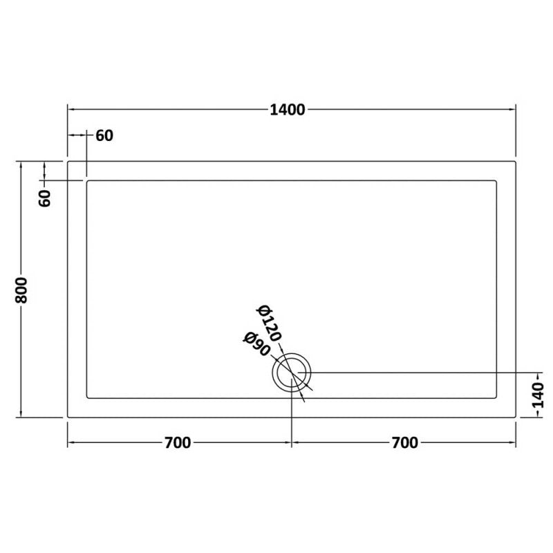 Rectangular Shower Tray 1400 x 800mm