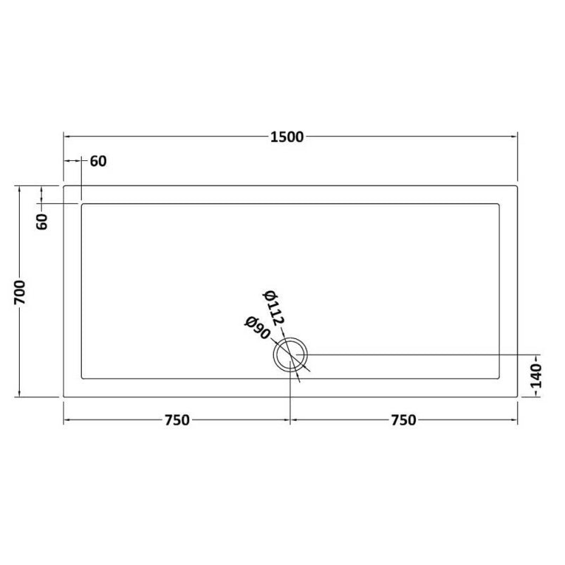 Rectangular Shower Tray 1500 x 700mm