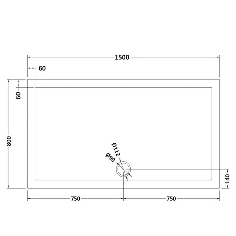 Rectangular Shower Tray 1500 x 900mm