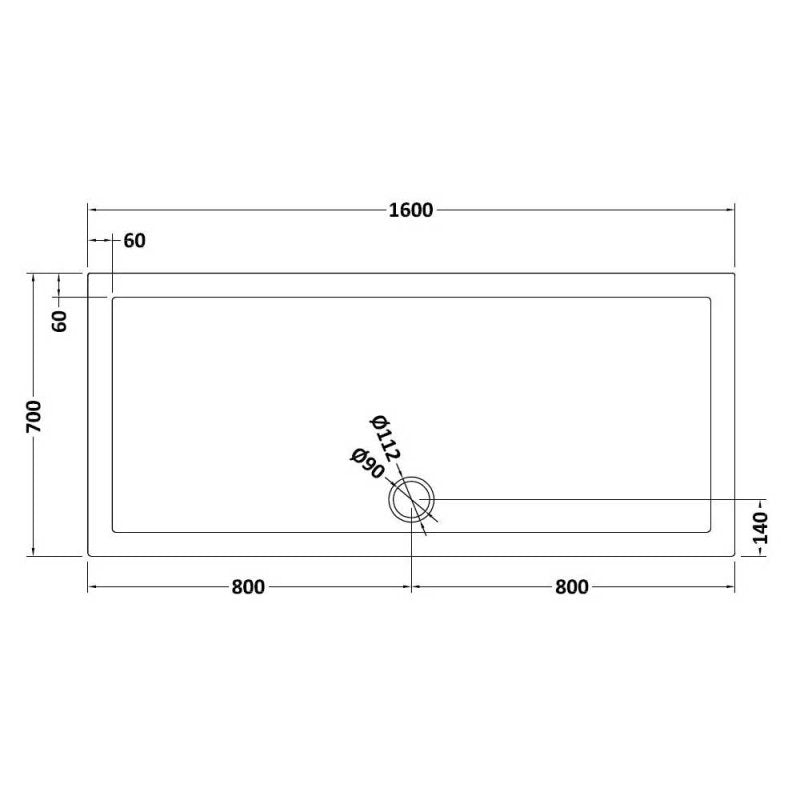 Rectangular Shower Tray 1600 x 700mm