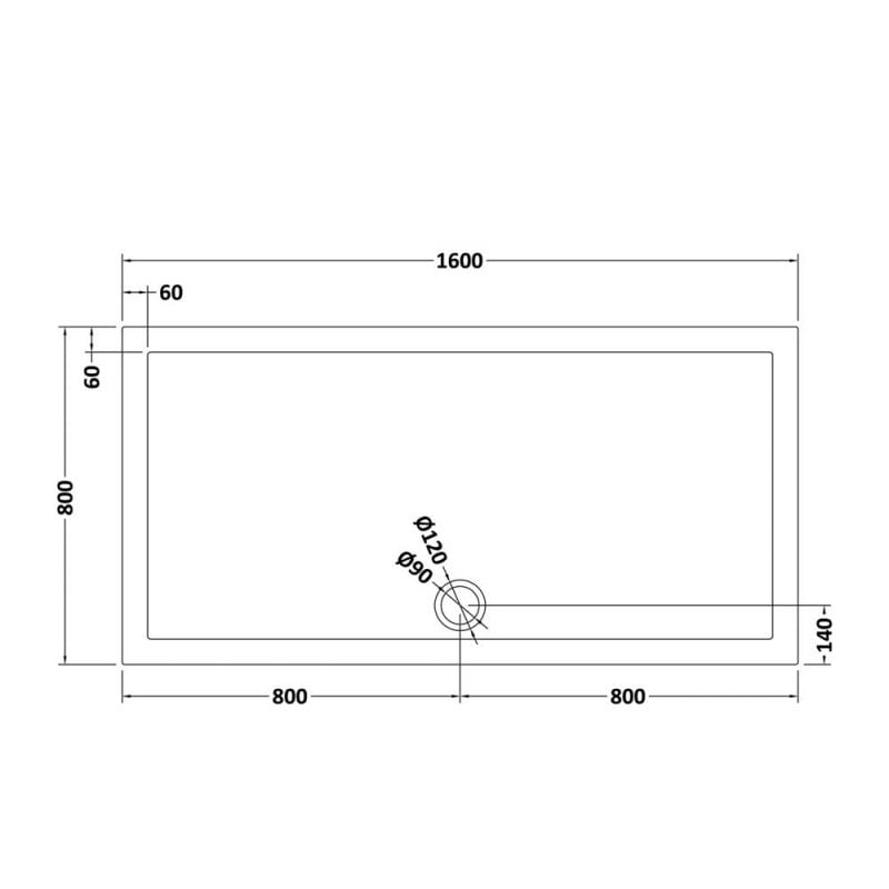 Rectangular Shower Tray 1600 x 800mm