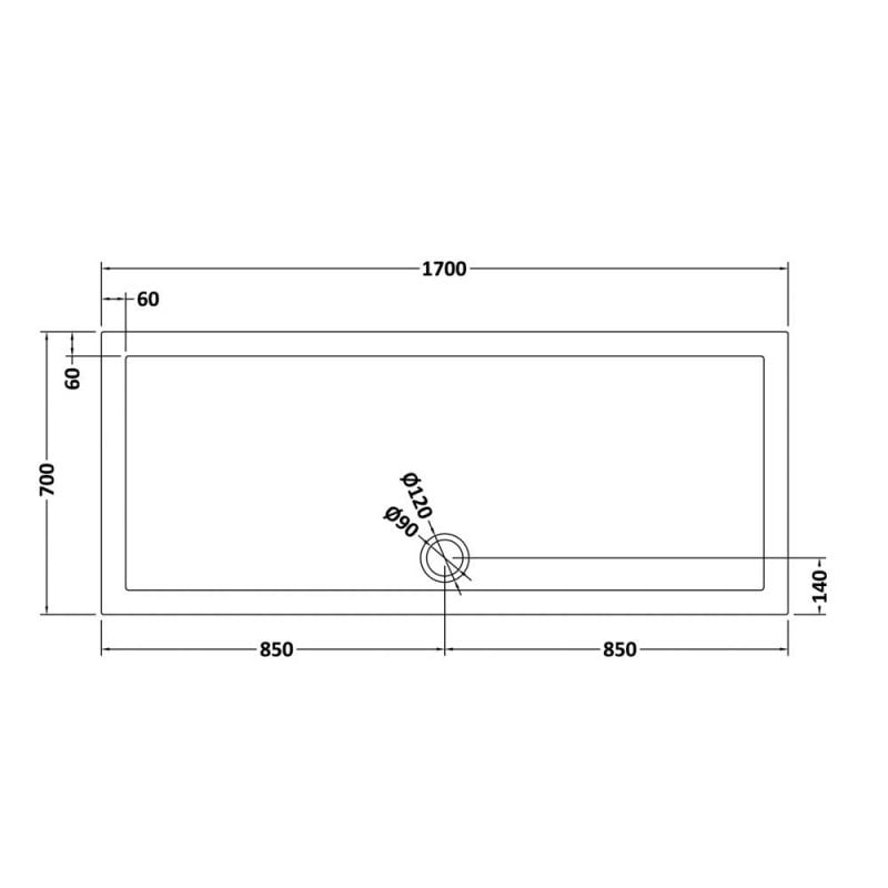 Rectangular Shower Tray 1700 x 700mm