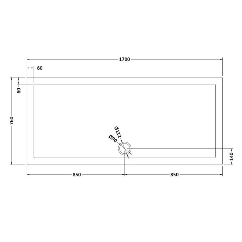 Rectangular Shower Tray 1700 x 760mm