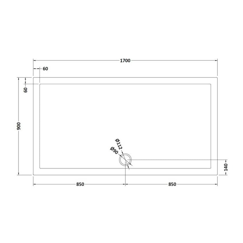 Rectangular Shower Tray 1700 x 900mm