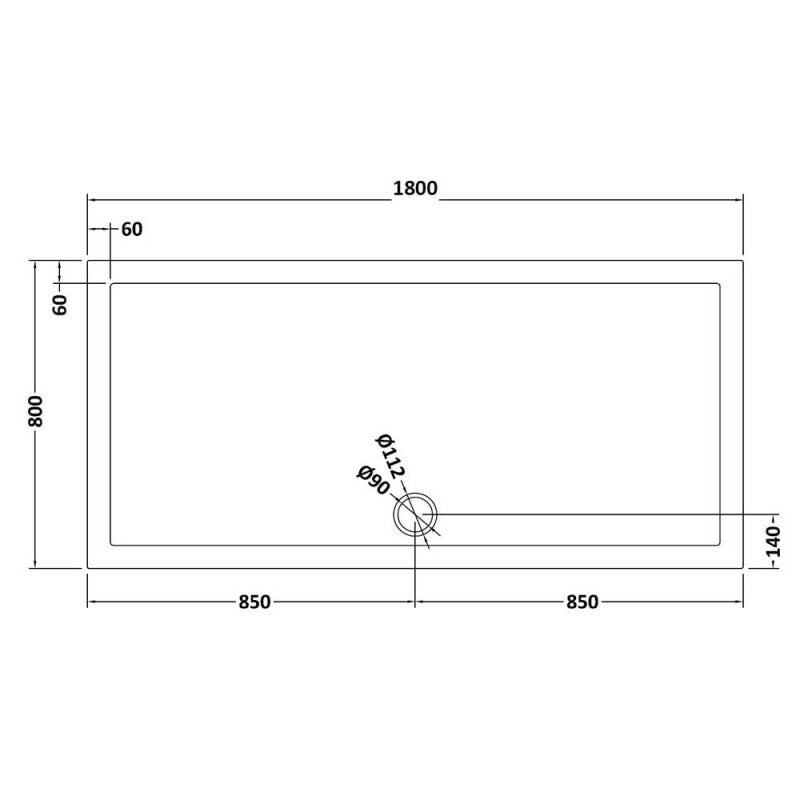 Rectangular Shower Tray 1800 x 800mm