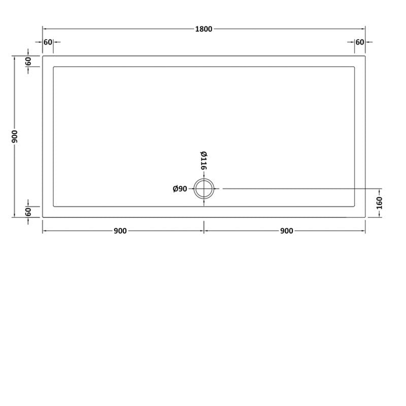 Rectangular Shower Tray 1800 x 900mm