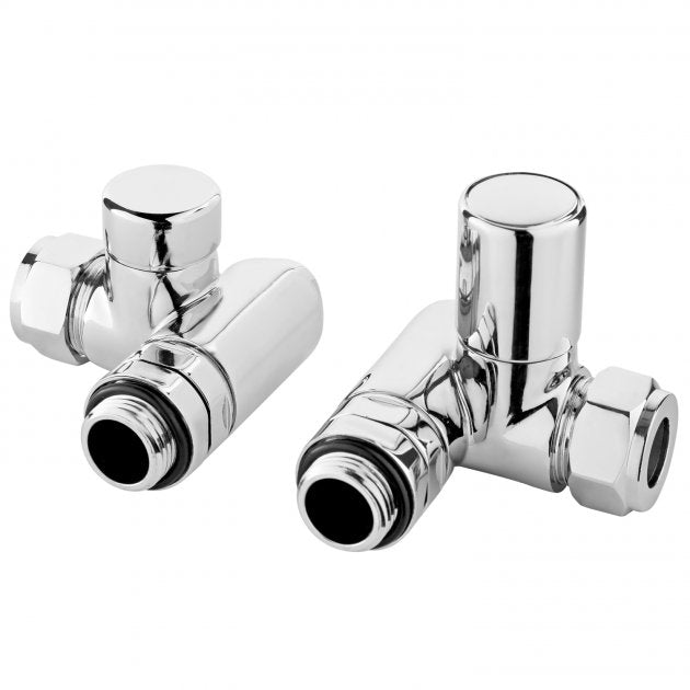 Crawford Corner Dual Fuel Radiator Valves Pair Pack - Chrome