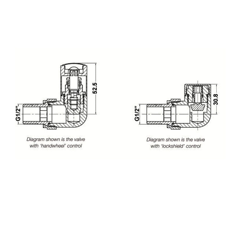 Crawford Corner Radiator Valves Pair Pack - Chrome