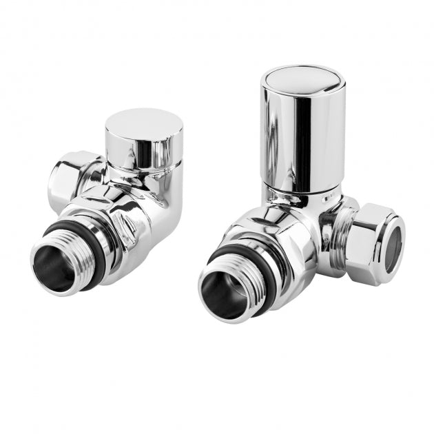 Crawford Corner Radiator Valves Pair Pack - Chrome