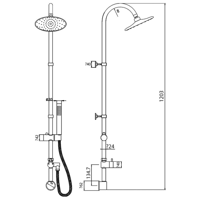 Crawford Destiny Shower Kit with Outlet Elbow and Diverter - Chrome