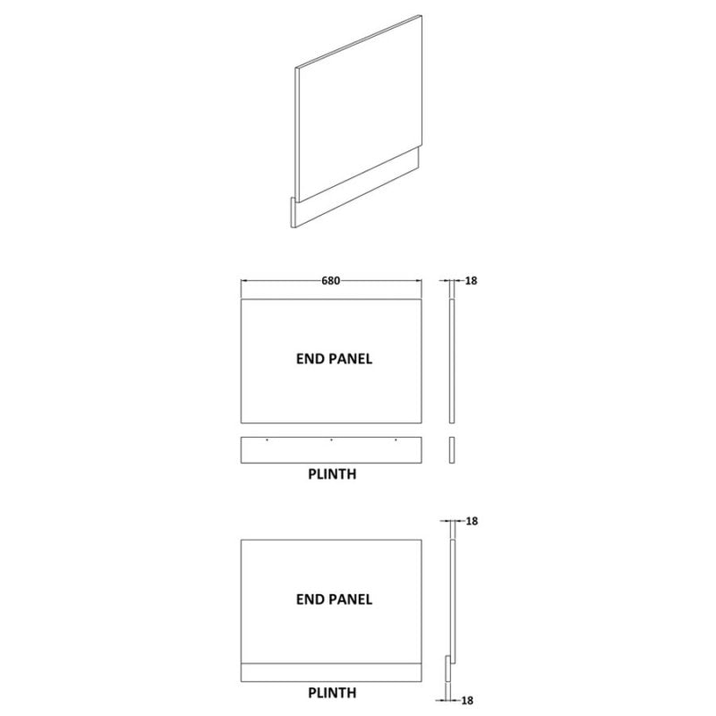 700mm Bath End Panel & Plinth