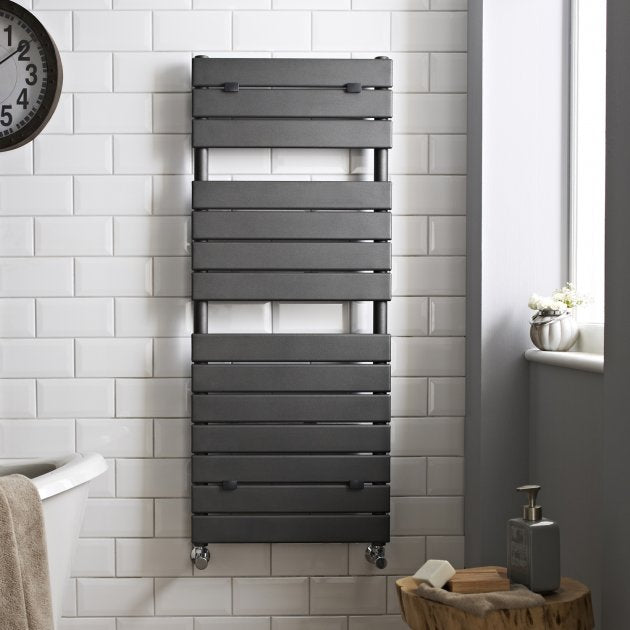 Crawford Piazza Designer Heated Towel Rail 1213mm H x 500mm W - Anthracite