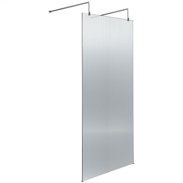 800mm Fluted Wetroom Scren with Arms & Feet