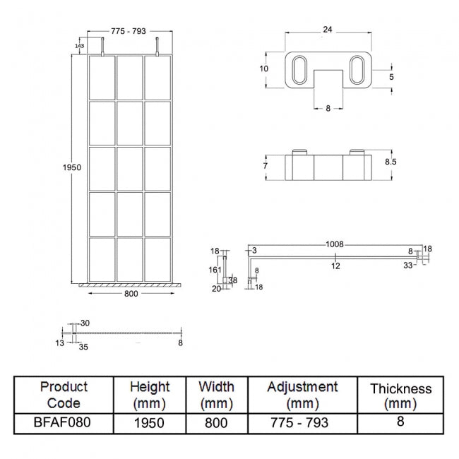 800mm Frame Screen with Arms and Feet