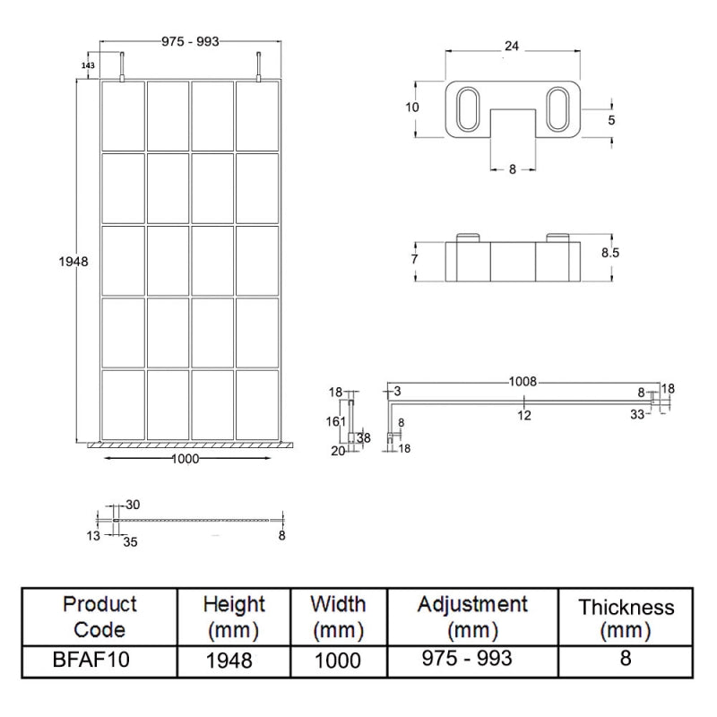 1000mm Frame Screen with Arms and Feet