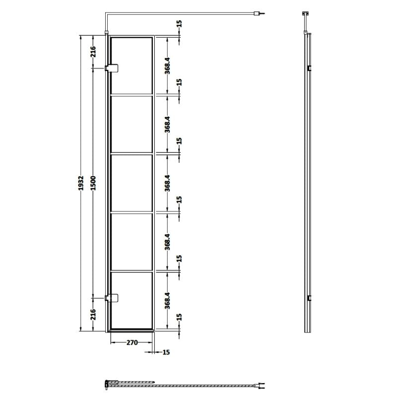 300mm Wetroom Swing Screen