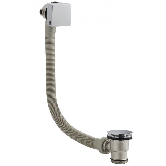 Crawford Freeflow Bath Filler Waste and Overflow Square - Chrome