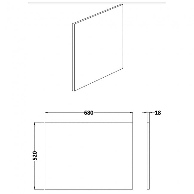 700mm Shower Bath End Panel