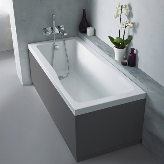 Crawford MDF Straight End Bath Panel and Plinth 560mm H x 750mm W - Gloss Grey